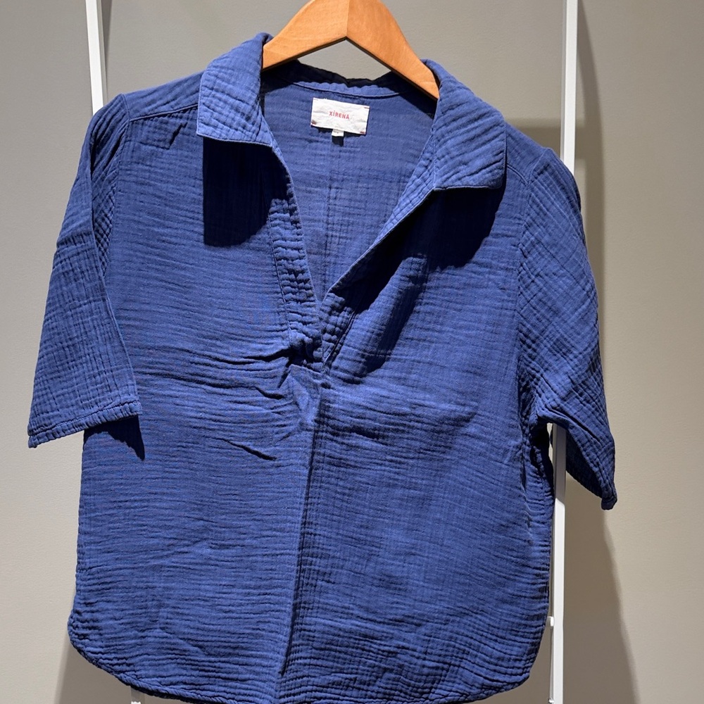 XiRENA Indigo Textured Shirt
